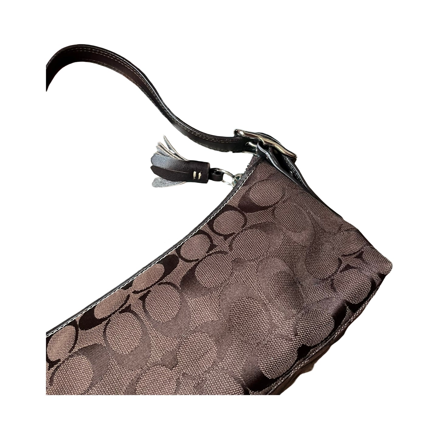 Coach Monogram Chocolate Brown Shoulder Bag