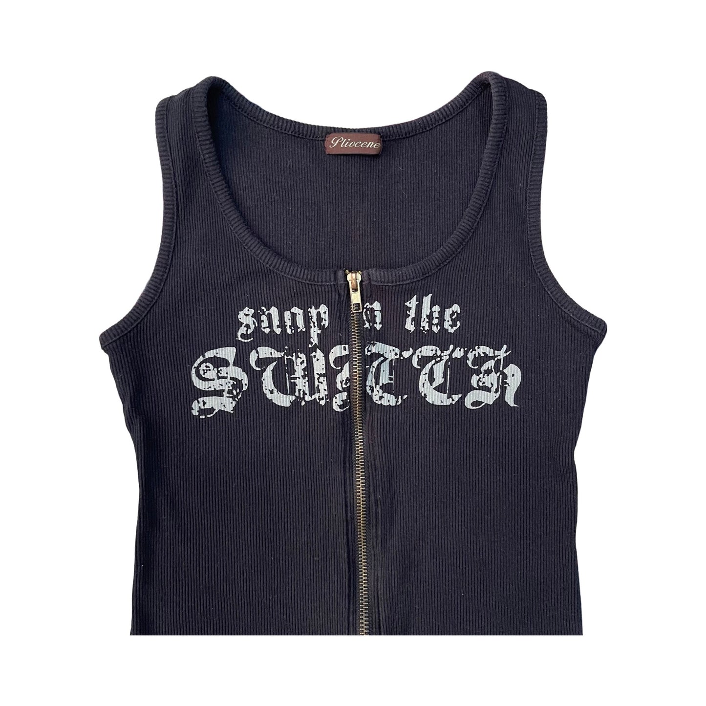 Vintage Graphic Slogan Double Zip