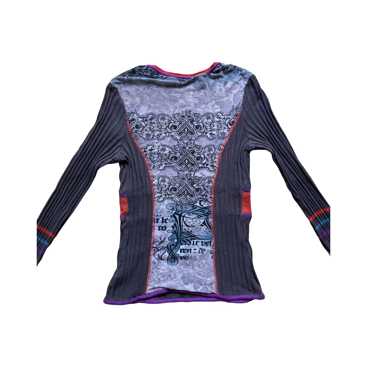 Graphic Mesh Knitted Long Sleeve