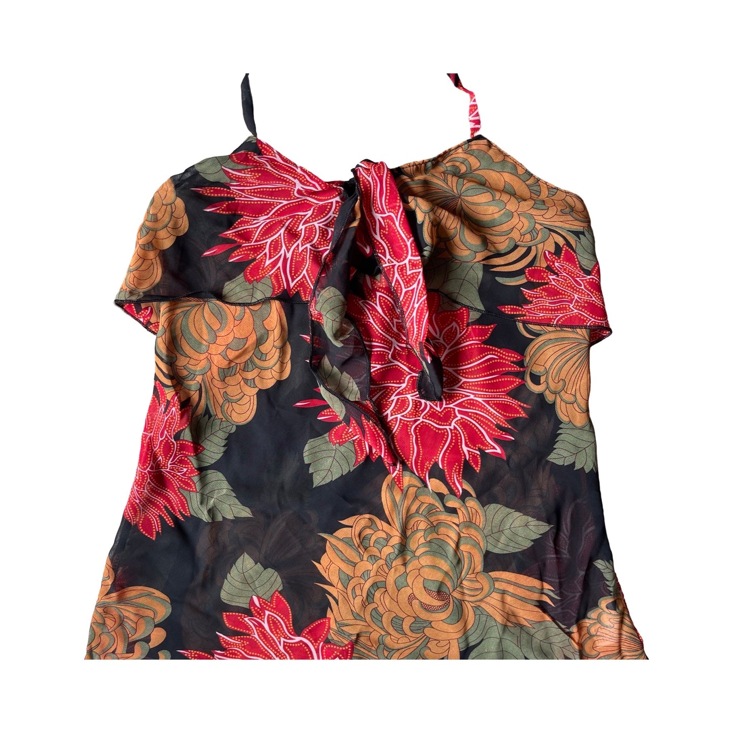 Mesh Floral Halter Top