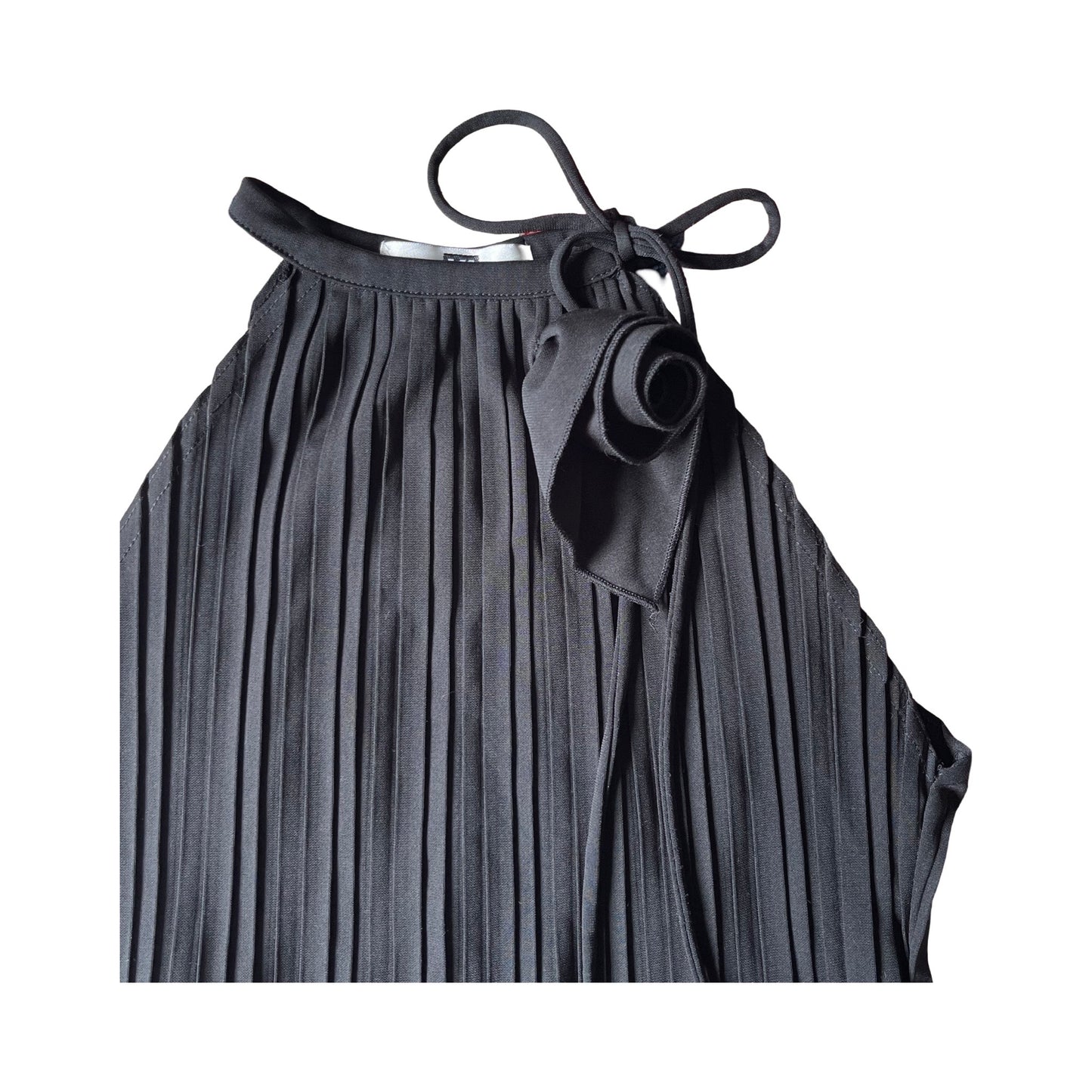 Pleated Rose Appliqué Halter Top