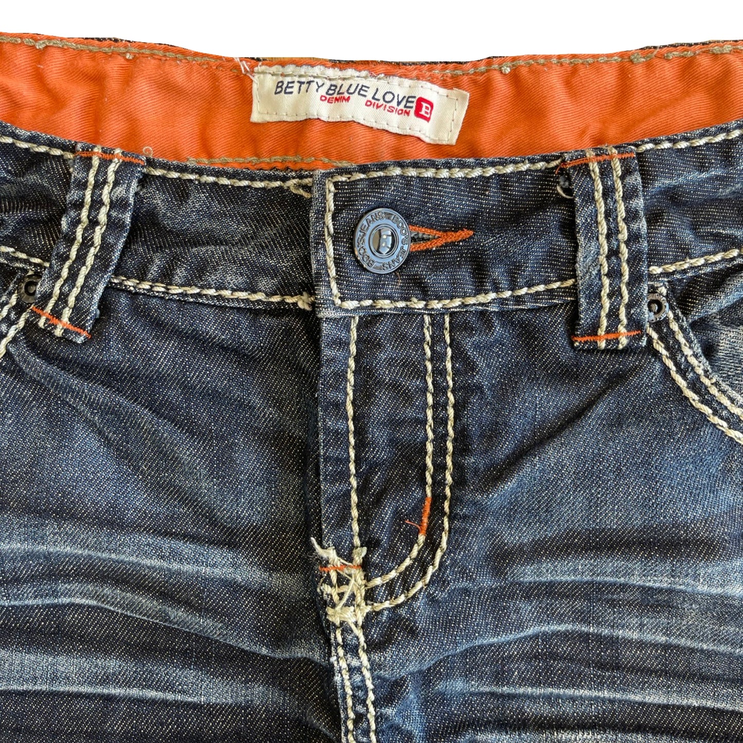 Contrast Stitch Denim Mini