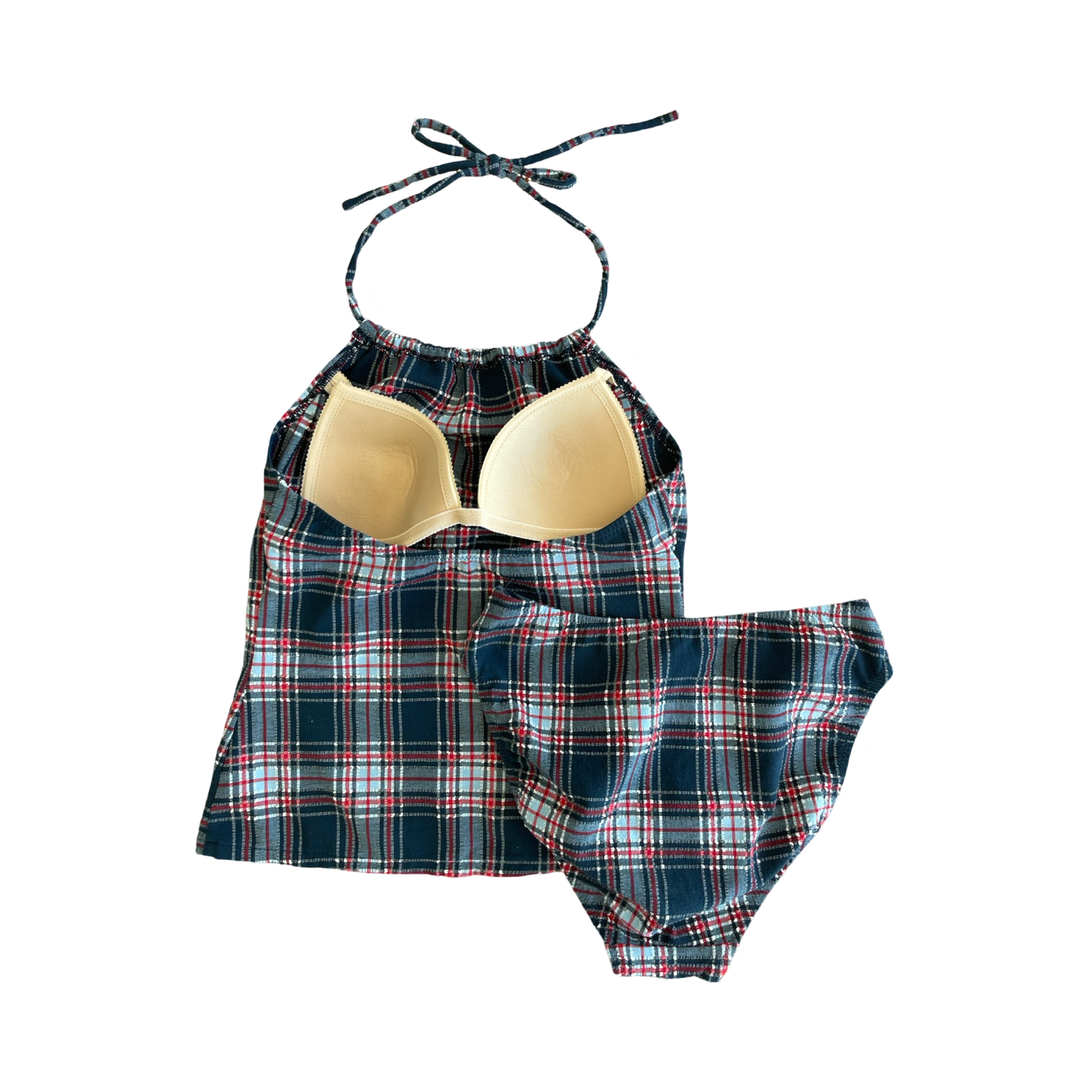 Checked Halter Top Bikini