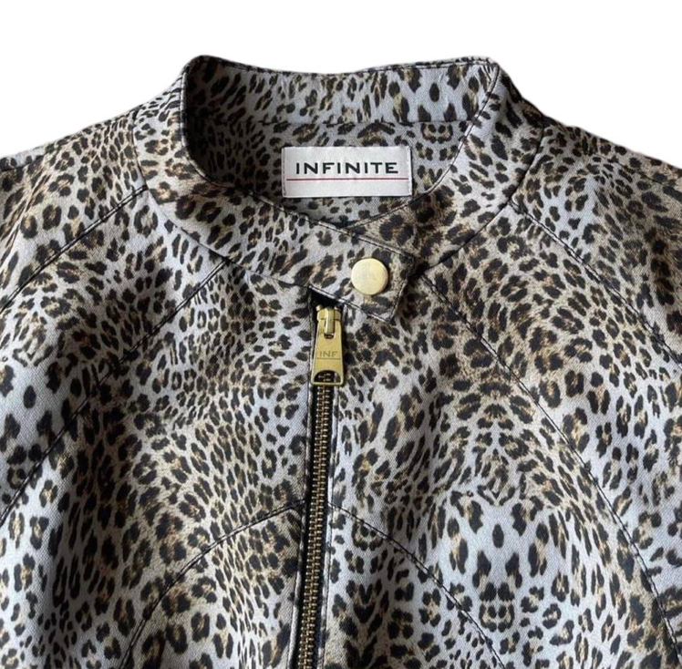 Leopard Print Biker Jacket
