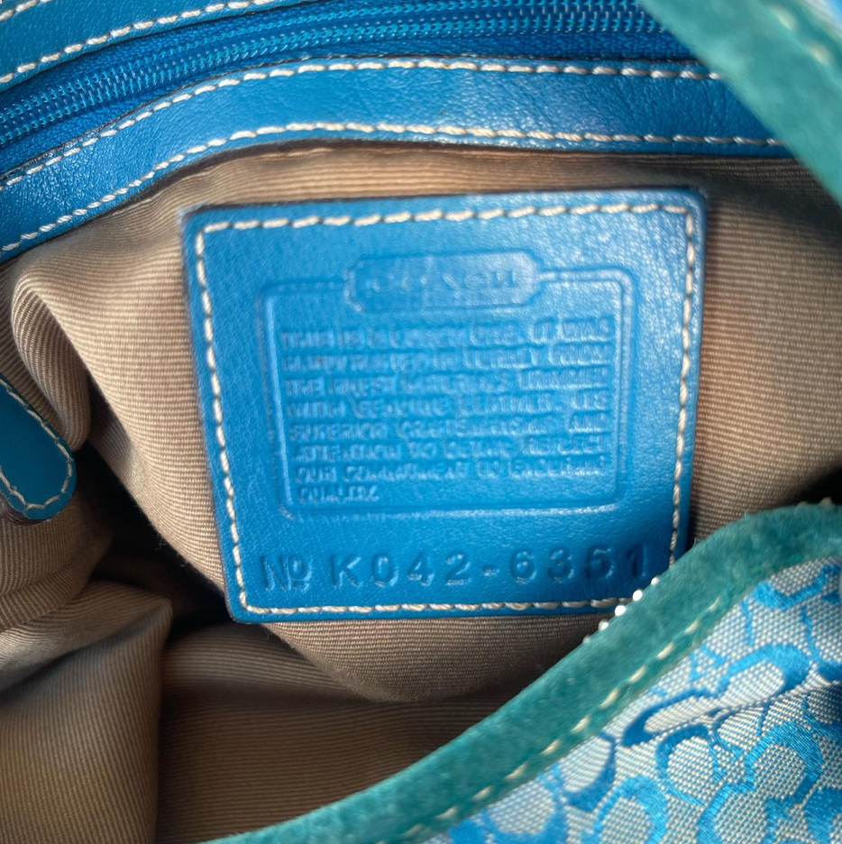 Coach Mini Monogram Blue Shoulder Bag