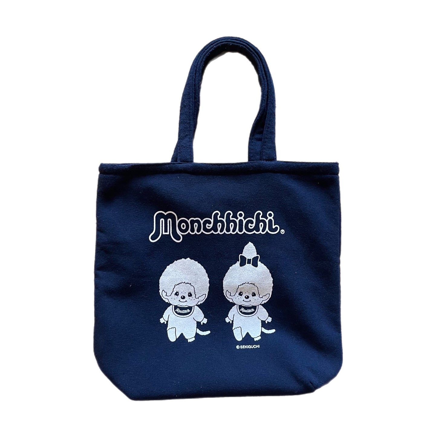 monchichi navy tote bag