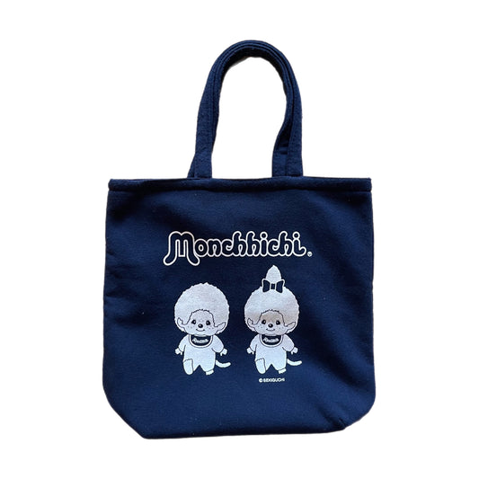 monchichi navy tote bag