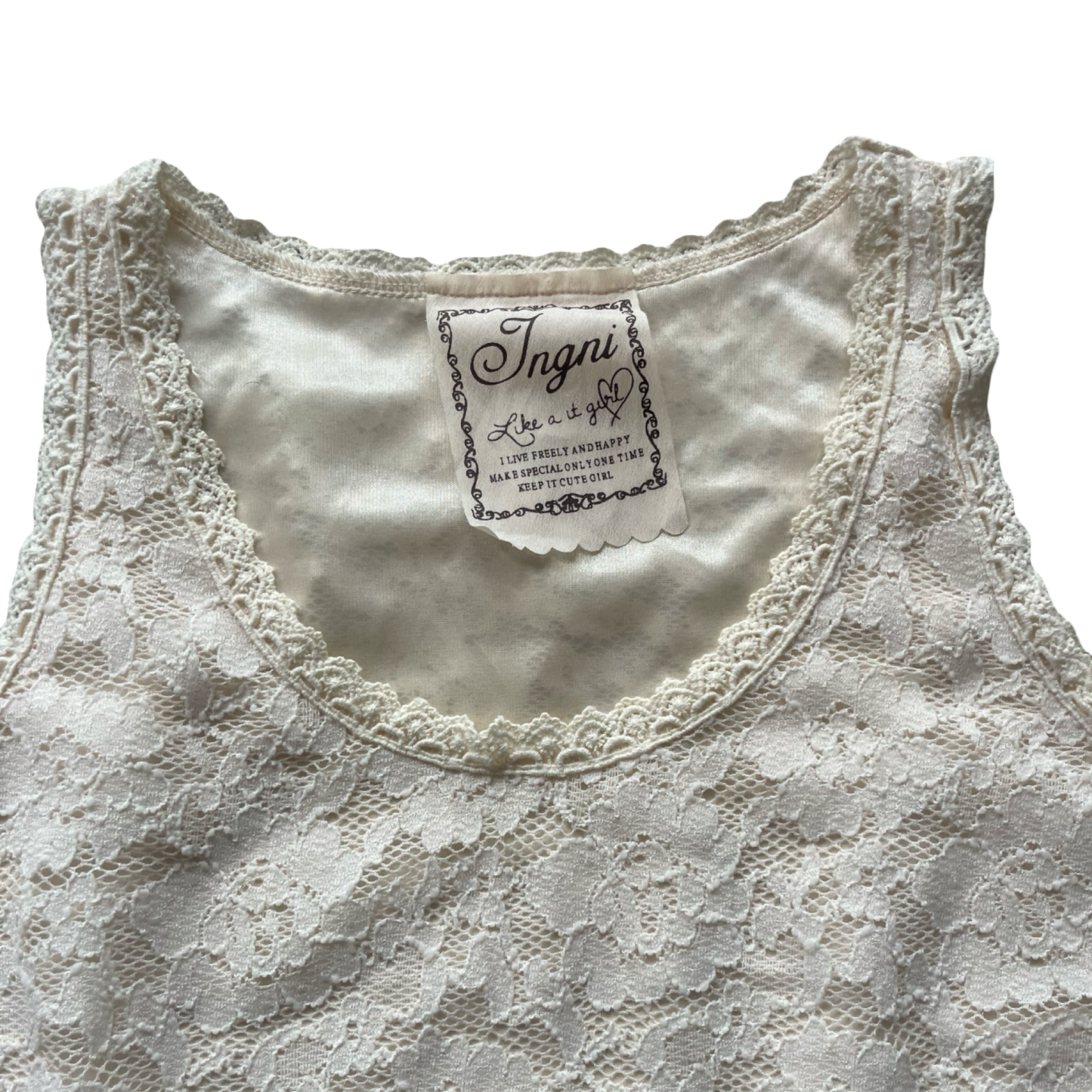 Lace Broderie Vest Top