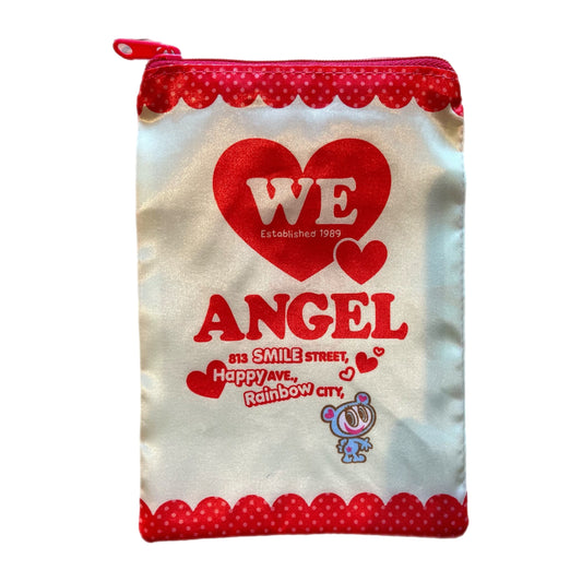 angel blue mini satin zip pouch