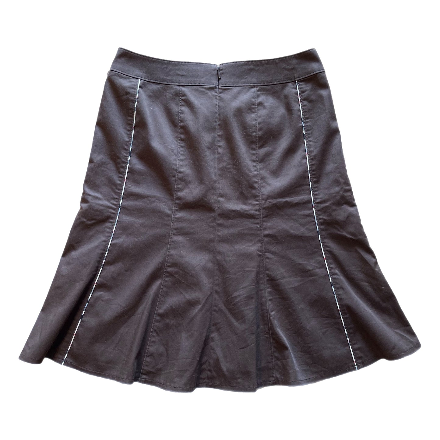 burberry blue label brown midi skirt