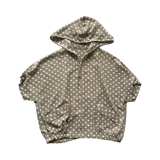 Sheer Polka Dot Hooded Top