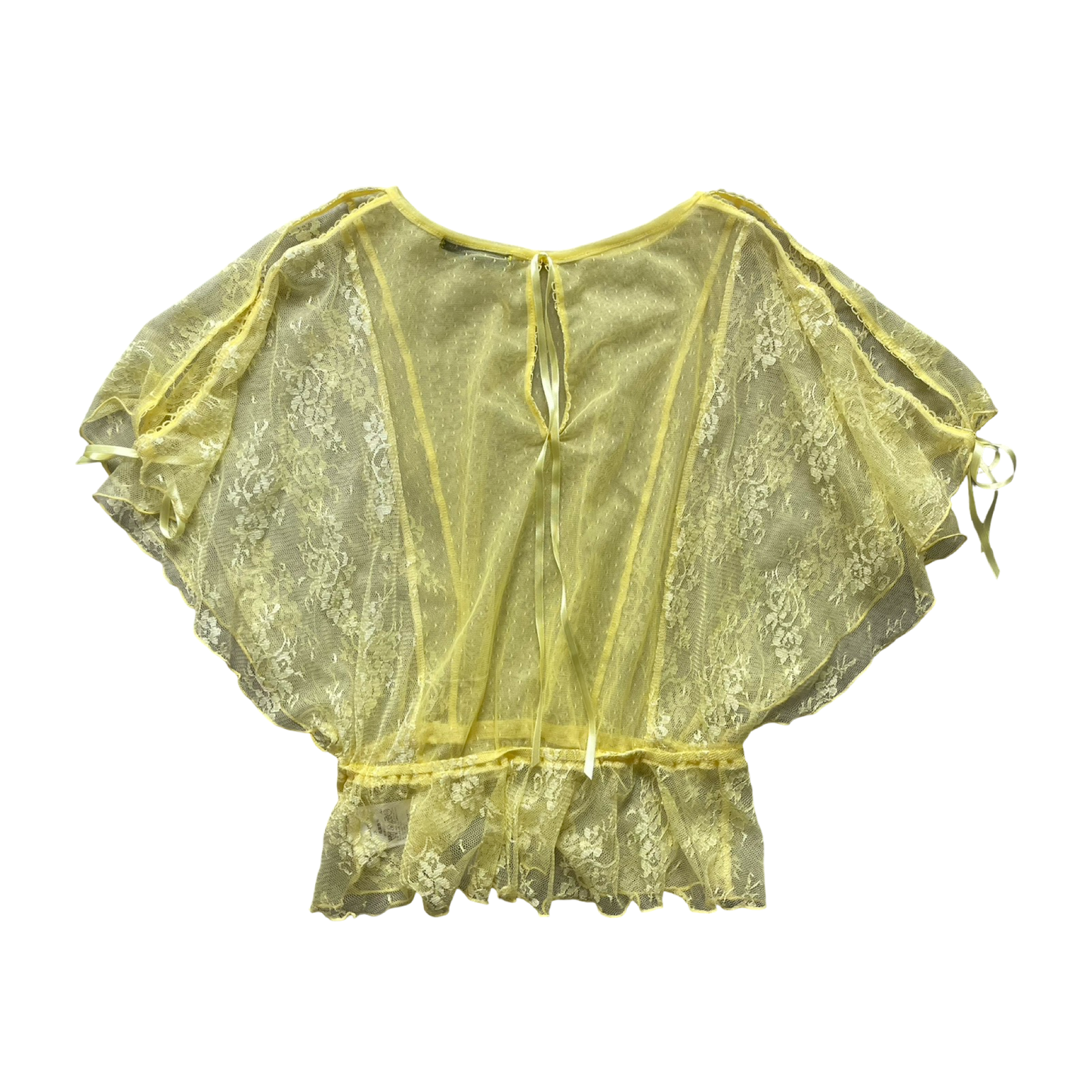 Sheer Lace Cold Shoulder Blouse