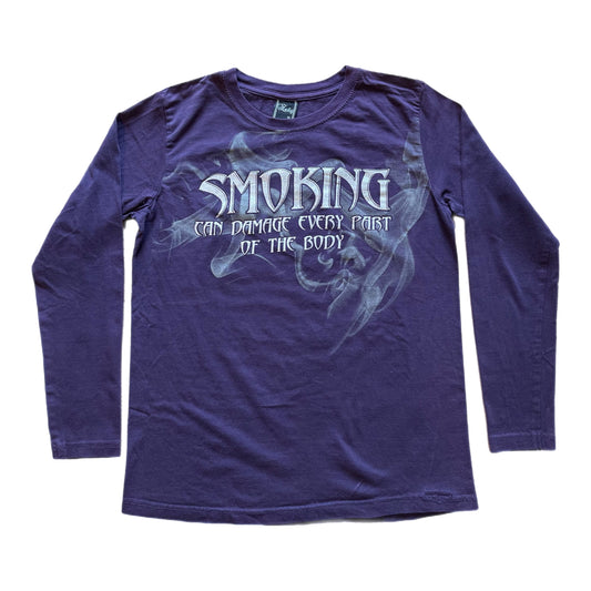 smoking kills graphic slogan long sleeve tshirt