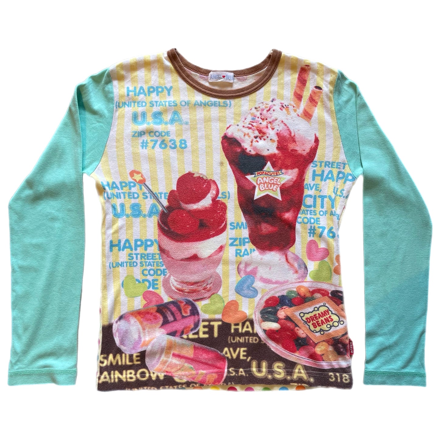 angel blue sweet treat graphic long sleeve tshirt