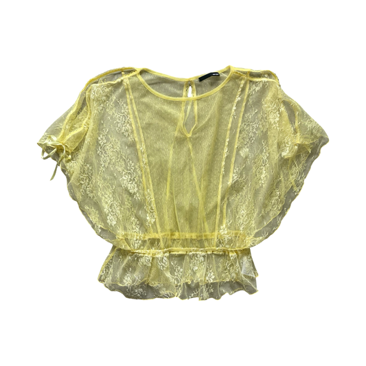 Sheer Lace Cold Shoulder Blouse