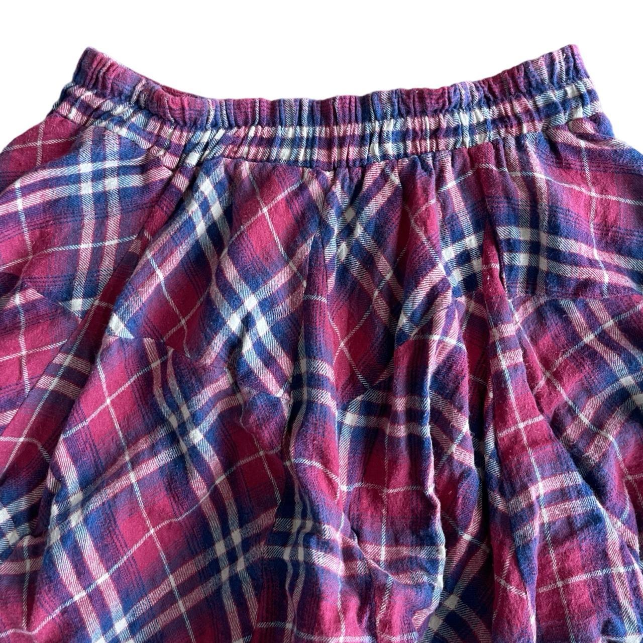 checked hitched ruffle skirt