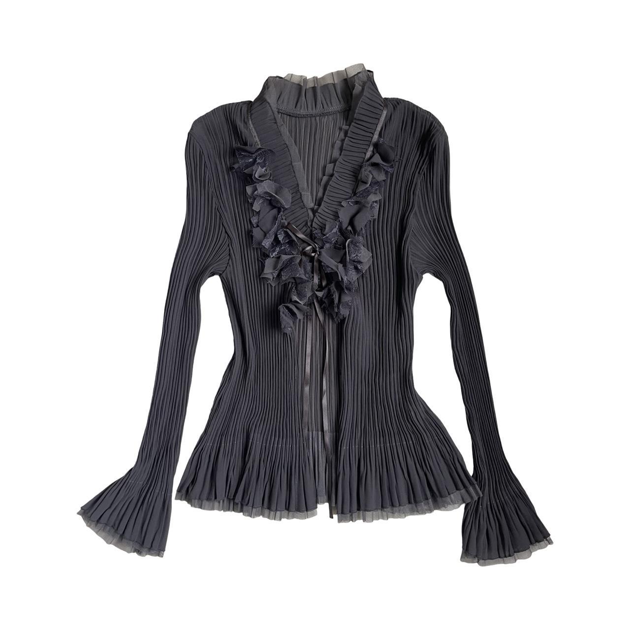 pleated sheer blouse