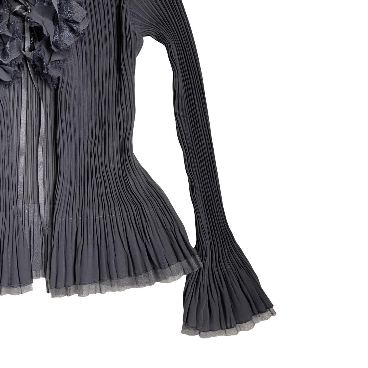 pleated sheer blouse