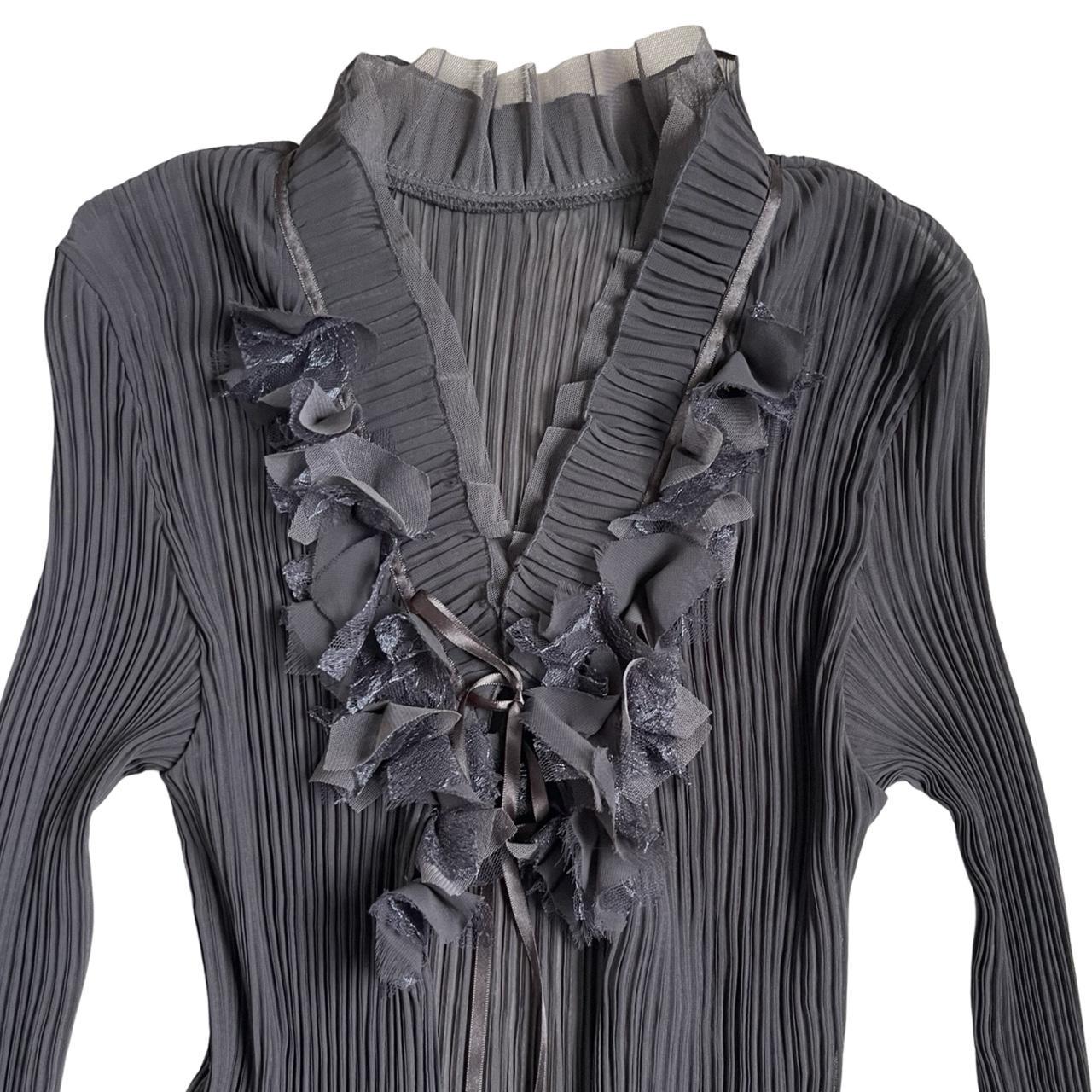 pleated sheer blouse