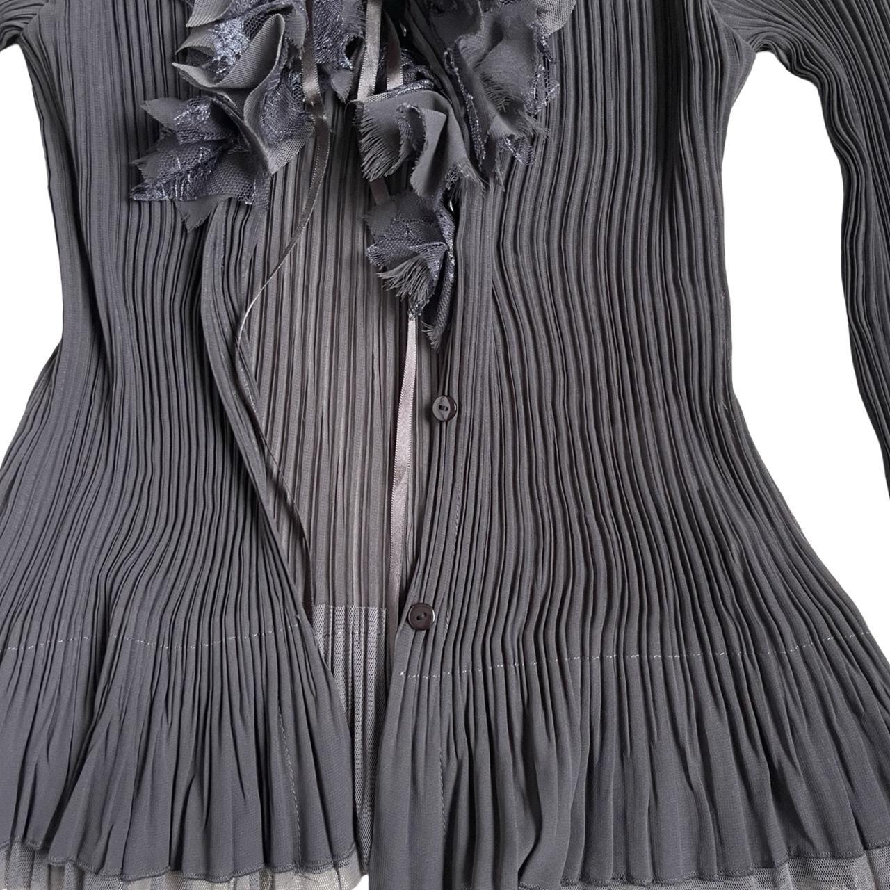 pleated sheer blouse