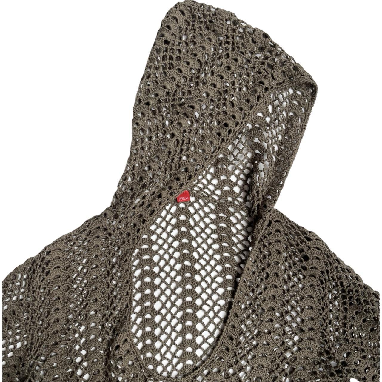 crochet fish net hooded top