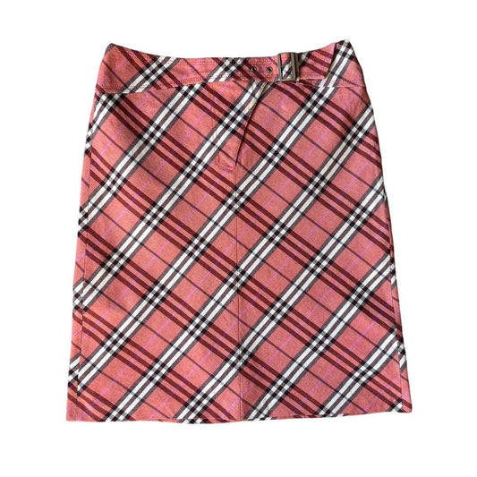 burberry red nova check skirt