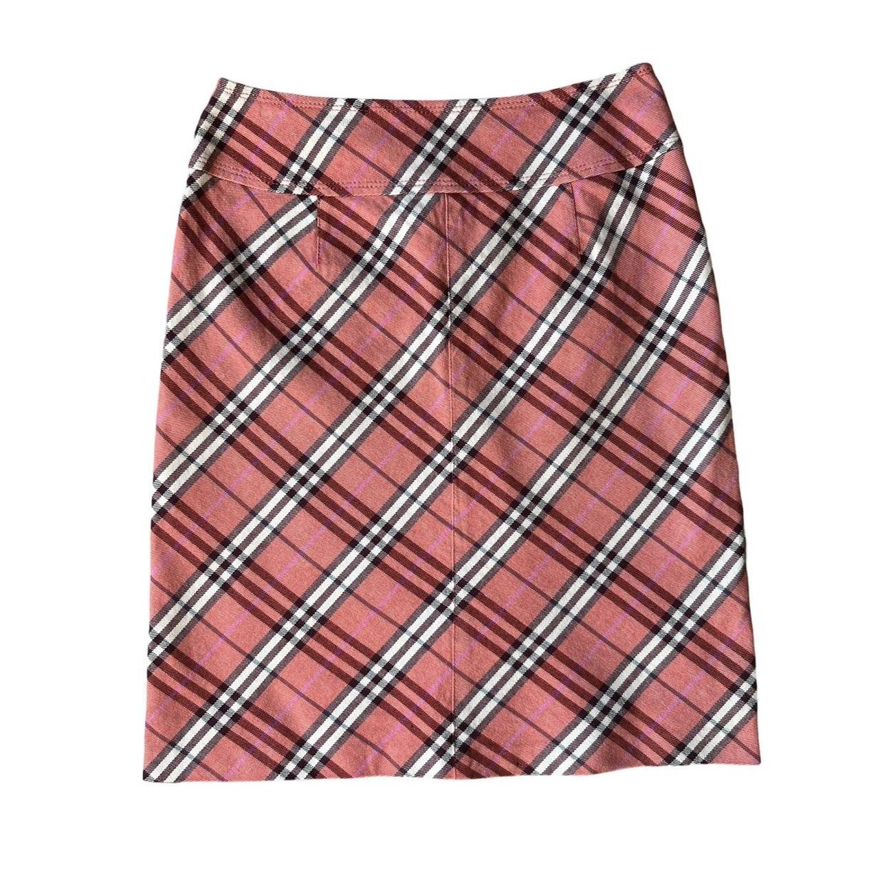 burberry red nova check skirt