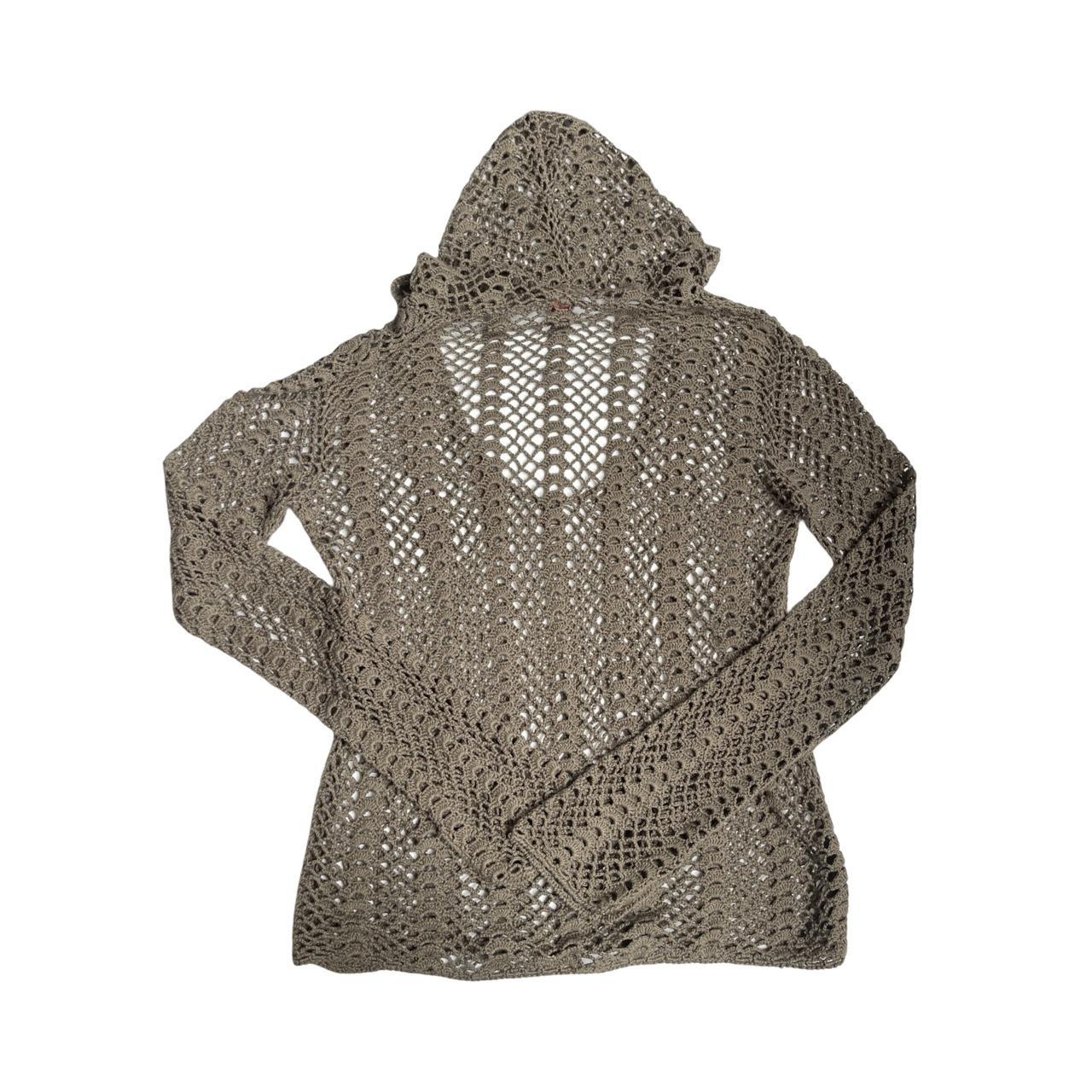 crochet fish net hooded top