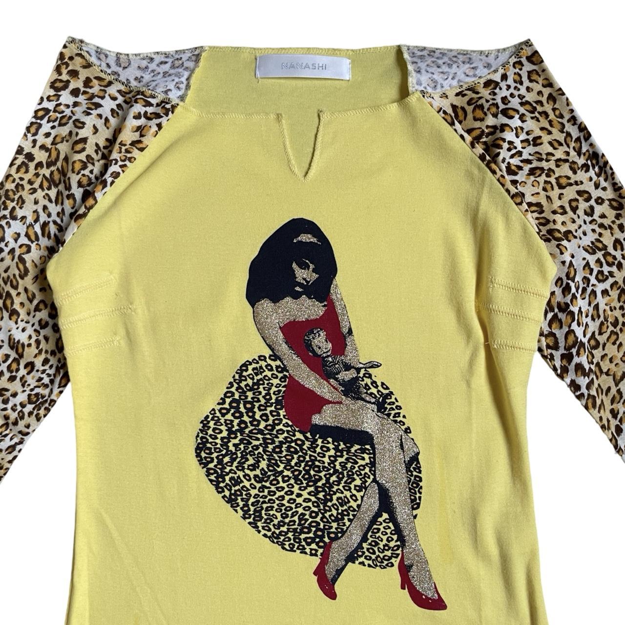 leopard graphic raglan top