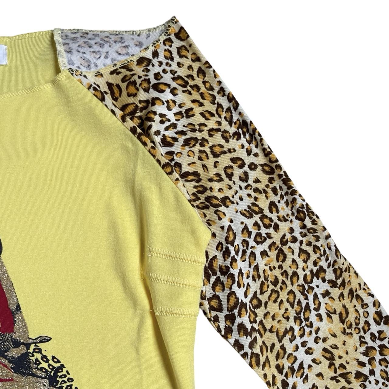 leopard graphic raglan top