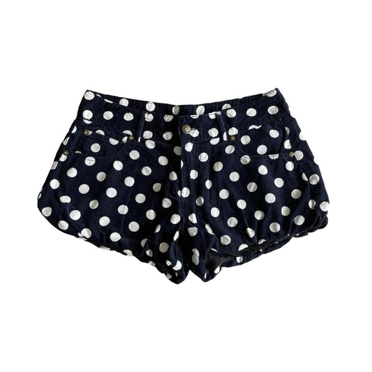 cord polk dot mini shorts