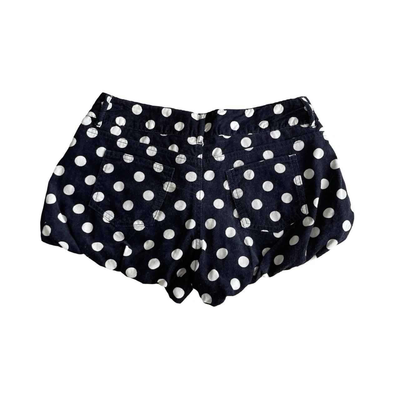 cord polk dot mini shorts