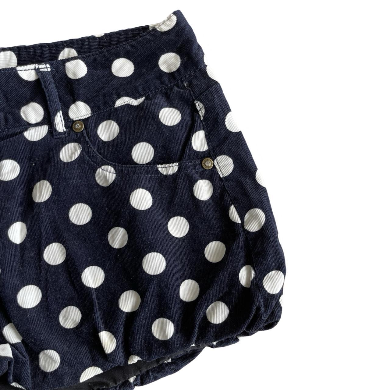 cord polk dot mini shorts