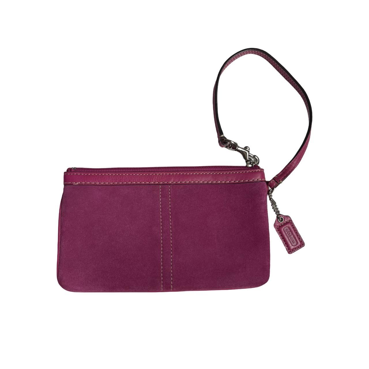 coach monogram suede wristlet