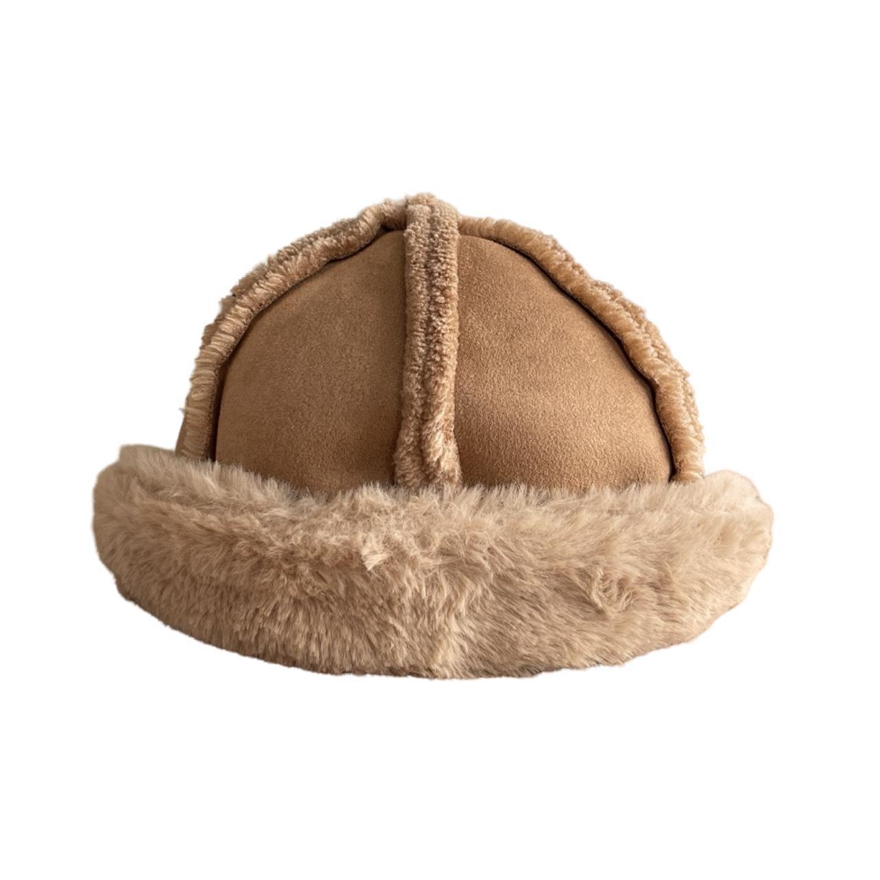 shearling fur cap