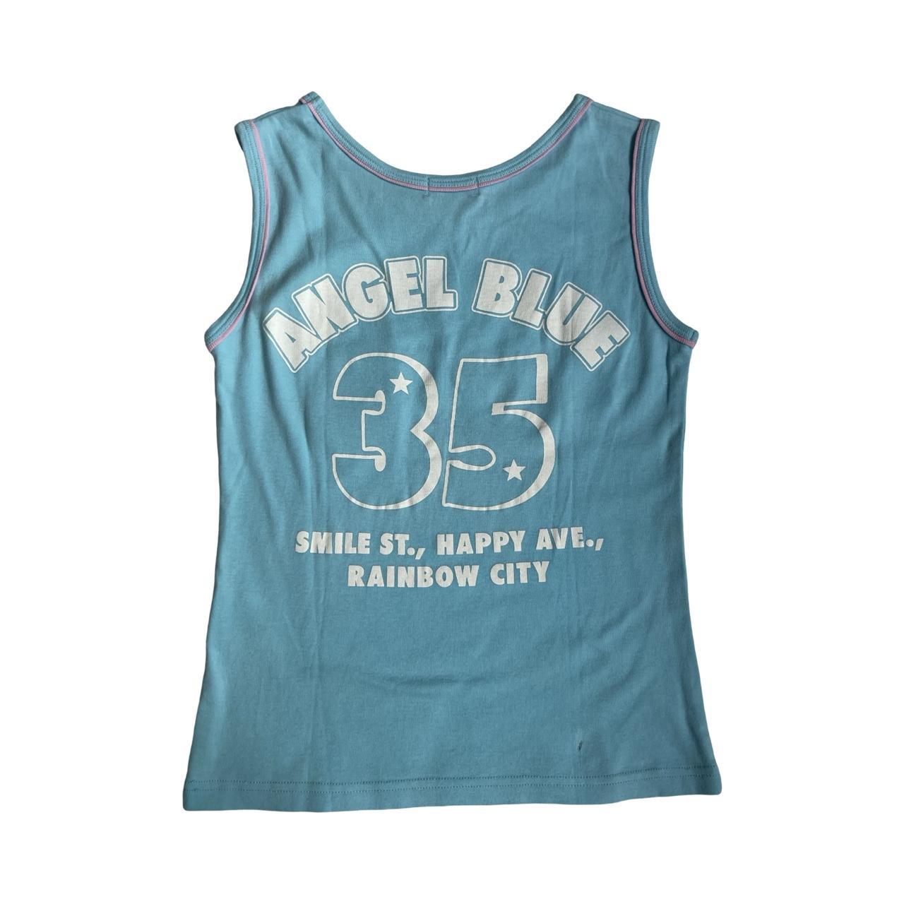 angel blue baseball slogan tank