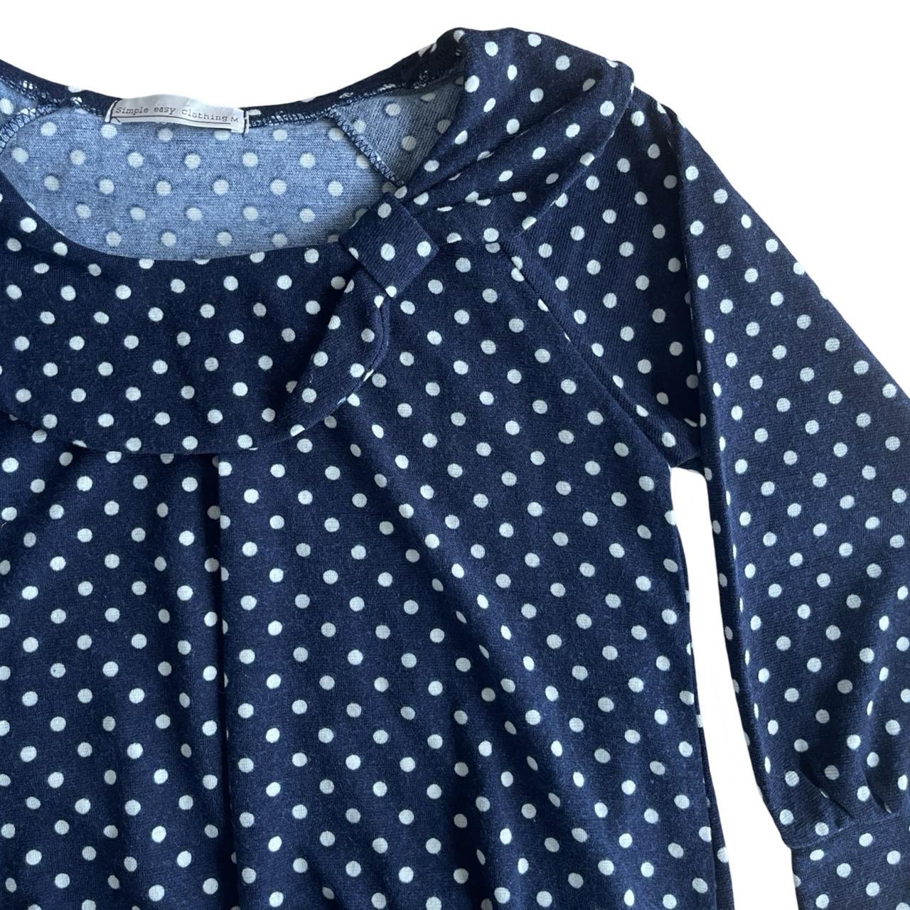 polka dot bow collar top