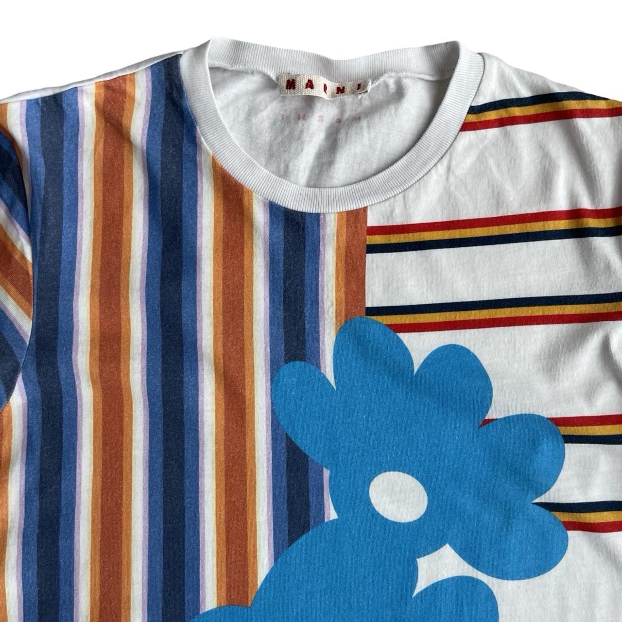 marni striped floral t shirt