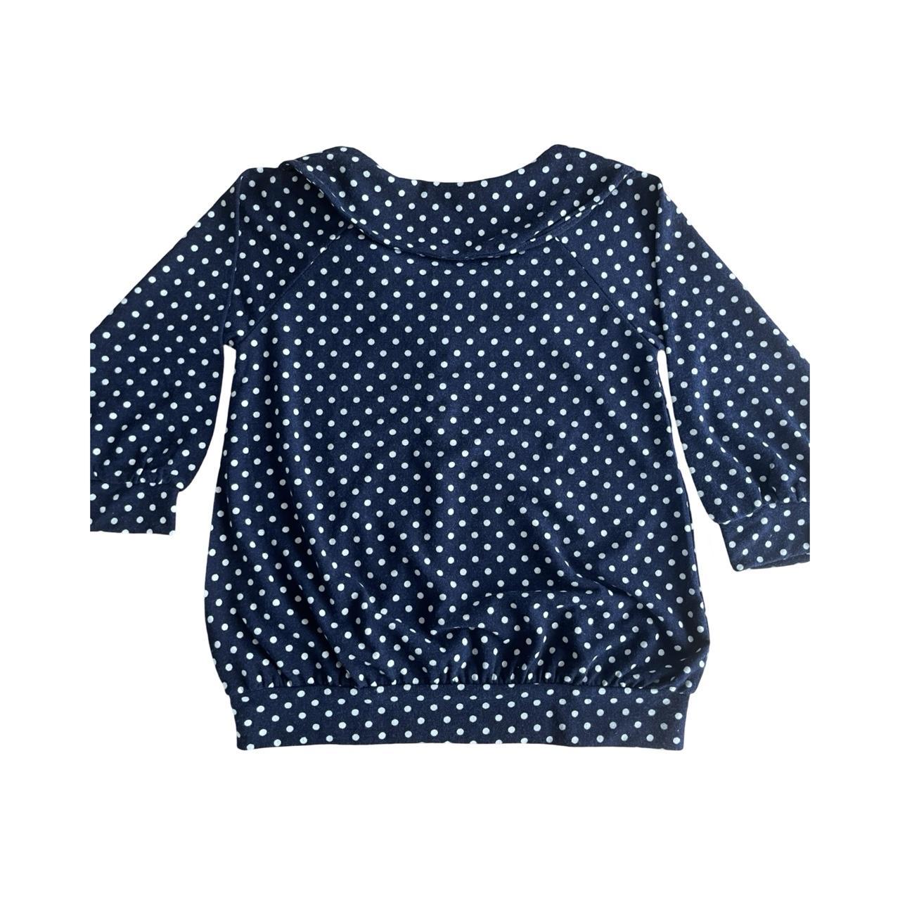 polka dot bow collar top