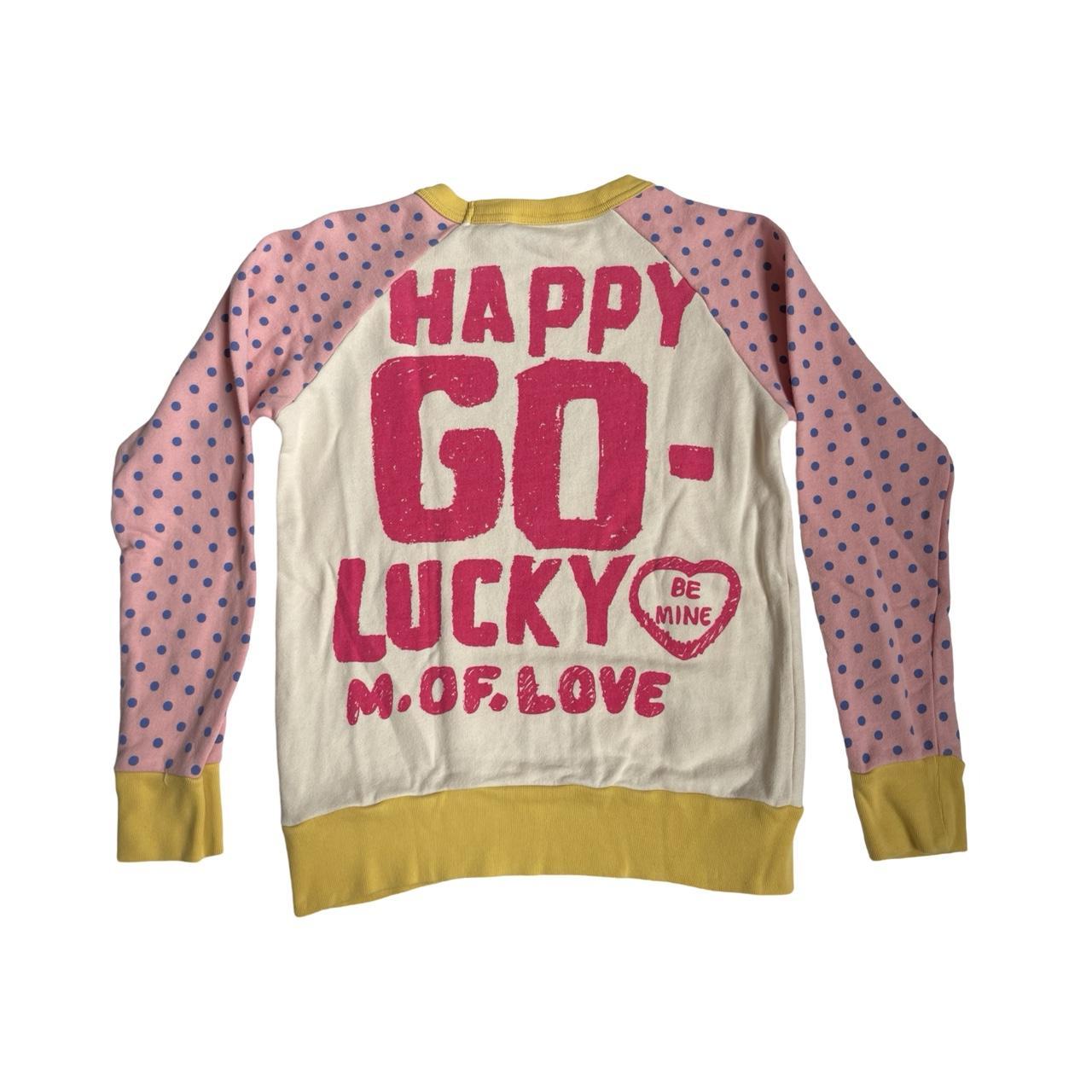 love revolution polka dot raglan graphic sweatshirt