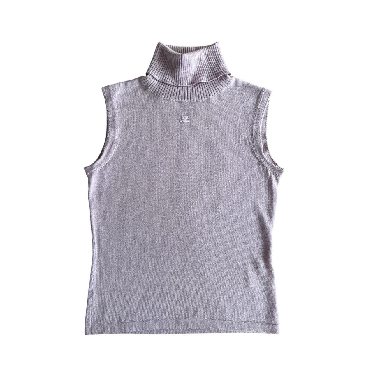 courrèges lilac turtleneck sweater vest