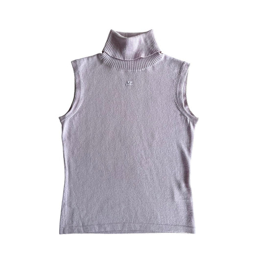 courrèges lilac turtleneck sweater vest