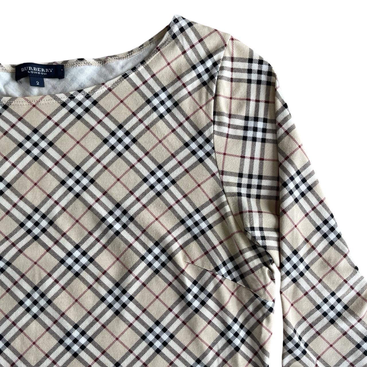 burberry nova check 3/4 sleeve top