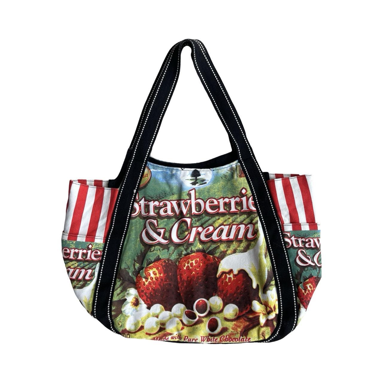 strawberries graphic tote bag