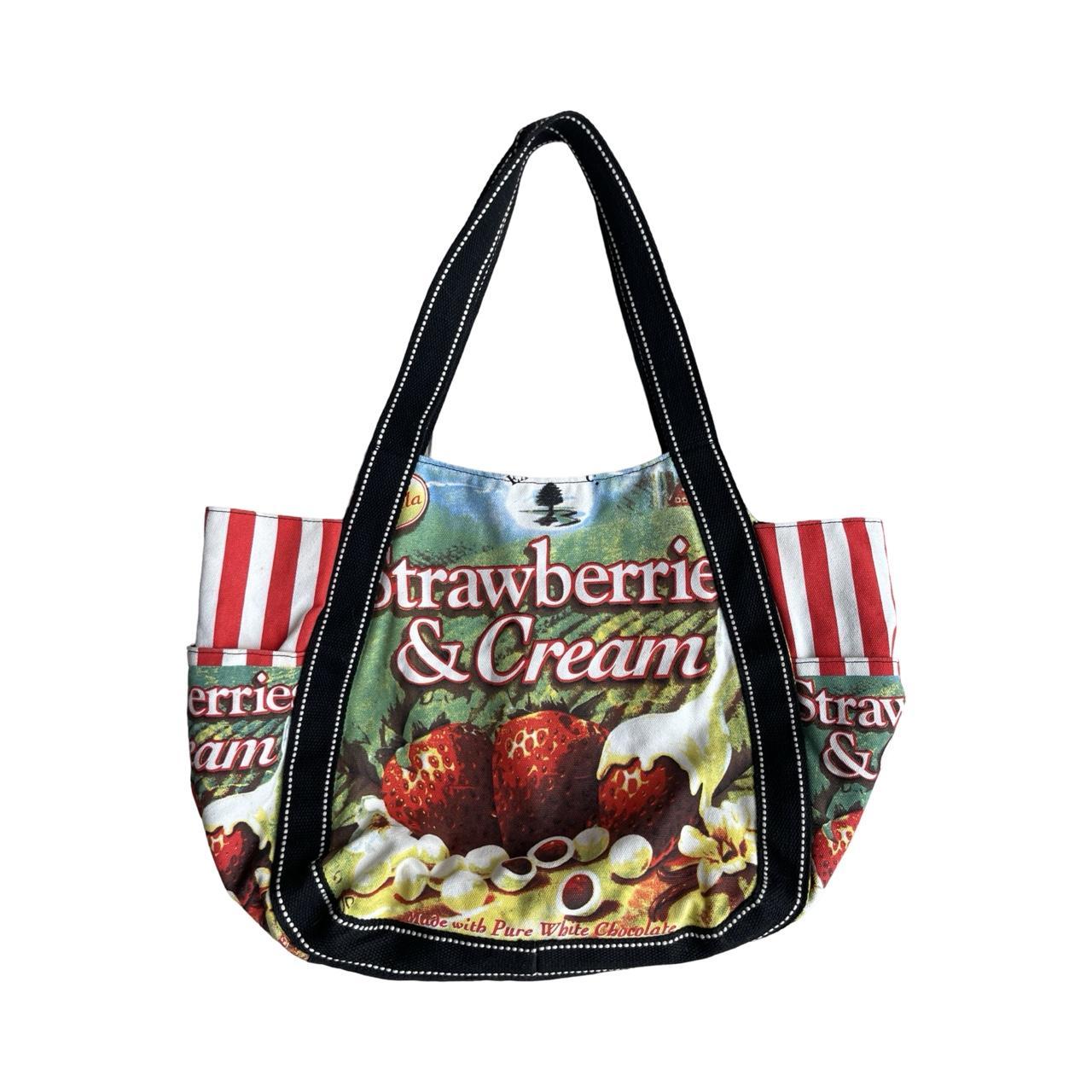 strawberries graphic tote bag