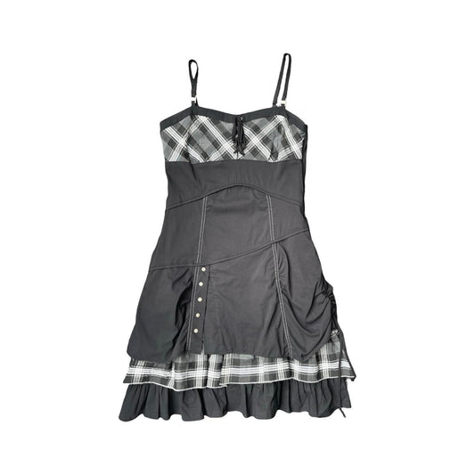 layered checked cami dress