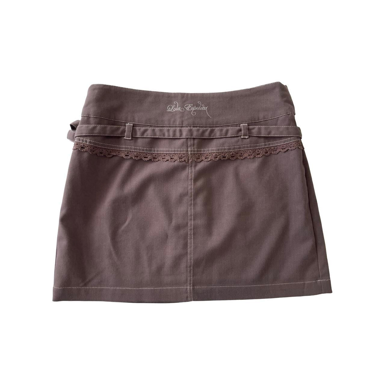 brown belt mini skirt