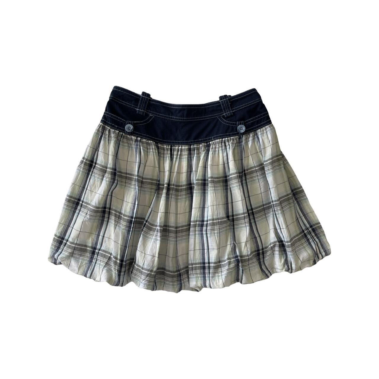 checked bubble skirt