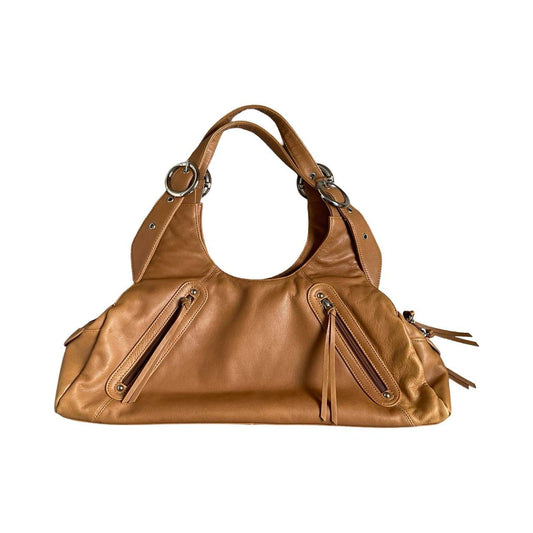 tan leather shoulder bag