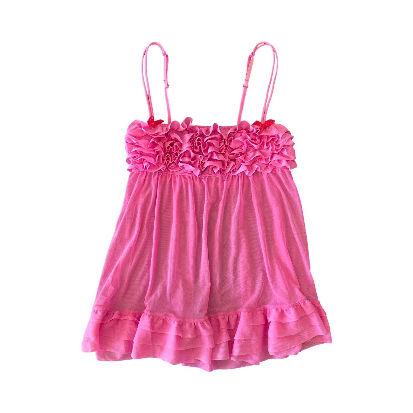 frill babydoll lace bow cami